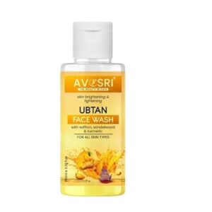 AVOSRI Ubtan Natural Face Wash for All Skin Type with Turmeric & Saffron for Tan removal and Skin brightning 100 ml - SLS & Paraben Free (1, Pack of 1)